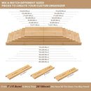 Bamboo Spice Rack Drawer Organizer - 8 Pieces Set- 9" Wide Per Piece - Combine Pieces Into 18" Wide Rack (9" or 18") by CozyNest Decor