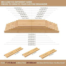 Bamboo Spice Rack Drawer Organizer - 8-Piece Set - 13" Wide Per Piece - Combine Into 26" Wide Rack by CozyNest Decor