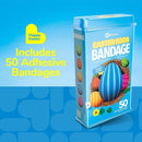 BioSwiss Bandages, Easter Egg Shaped Self Adhesive Bandage, Latex Free Sterile Wound Care, Fun First Aid Kit Supplies for Kids, 50 Count by TinyTreasures Baby Boutique