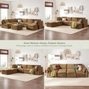 mopio Oversized Modular Sectional Sofa with Fully Removable Covers and Storage, Convertible U, L-Shaped and Sleeper Sectional, Modern Couches with Ottoman Chaise (Hazelnut Velvet, 8 Seats, U) by CozyNest Decor