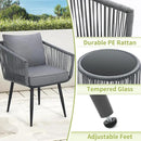 Kromax 3 Pieces Patio Rattan Bistro Conversation Set, Outdoor All-Weather Wicker Furniture Chairs and Side Table Set Ideal for Balcony, Porch and Backyard, Grey by CozyNest Decor