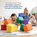 ECR4Kids SoftZone Patchwork Toddler Building Blocks, Foam Cubes, Assorted, 12-Piece by TinyTreasures Baby Boutique