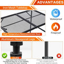 Outdoor Picnic Camping Table, Folding Grill Metal Table 3 Ft - Portable, Lightweight, Compact & Height Adjustable Collapsible Patio BBQ Table with Trash Bag Holder by GreenHaven Gardens