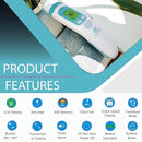 Amplim Non-Contact Forehead Thermometer & Case for Adults, Kids, Baby, FDA Cleared, Medical Grade, Touchless Infrared, 1-Sec Reading, Fever Alarm, Memory Recall, Quiet Mode, (White) by TinyTreasures Baby Boutique