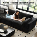LoveSeat Cloud Couch Modular Sectional Sofa for Living Room,Modern Sofa with Deep Seat，2 Seater Boneless Couch,Comfy Upholstered Corduroy Couches for Apartment, Studio, Office,Bedroom，Black by CozyNest Decor