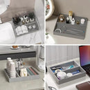Kitchen Drawer Organizer Bins, Stackable Bamboo Drawer Organizer for Silverware, 2 Pcs Toilet Paper Basket Holder, Wood Bathroom Tray Countertop, Toilet Tank Tray Silver 15" x 6" x 2.5" by CozyNest Decor