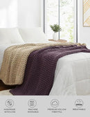YnM Chunky Throw Blanket, Medium-Weight, Hand Knitted, Skin Friendly, Ventilated and Breathable, Machine Washable, Home Décor Piece for Couch, Sofa and Bed (Beige, 40x50 Inch) by CozyNest Decor