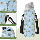 Neoprene Water Bottle Carrier Bag with Adjustable Shoulder Strap for Men Women Walking Hiking,Portable Insulated Holder Case for Stainless Steel/Glass/Plastic Bottles by TinyTreasures Baby Boutique