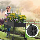 51 × 26 × 32 Inches Raised Garden Bed with Legs/Storage Shelf, Mobile Planter Box for Outdoor Plants, Elevated Garden Bed for Backyard, Balcony, Black by GreenHaven Gardens