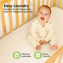 Waterproof Crib Mattress Protector Cover Fitted - 2-Pack Quiet Baby Crib Mattress Pad Sheets, 52" x 28" Soft Quilted Cotton Baby Sheet, Machine Washable, Easy Fit, Durable (Ecru/Quin) by TinyTreasures Baby Boutique