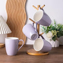 GBHOME 16oz Coffee Mugs Set of 6, Large Ceramic Coffee Mugs for Man, Woman, Dad, Mom, Modern Coffee Mugs Set with handle for Tea/Latte/Cappuccino/Milk/Cocoa. Dishwasher&Microwave Safe,Puple by CozyNest Decor
