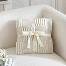 Amélie Home Chenille Knit Throw Blanket for Couch, Checkered Texture Decorative Soft Blanket for Sofa, Bed & Living Room, 50"x60", Khaki & White by CozyNest Decor