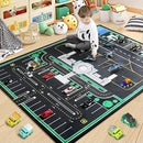 Kids Rug, Road Carpet for Kids with Combined City Road Traffic System, Car Rug and Airport Play Mat, 5x7 Ft Children’s Play Rugs for Playroom, Children’s City Traffic Map Fun Car Mat,Non-Slip by CozyNest Decor