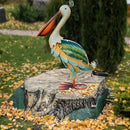 HONGLAND Solar Metal Pelican Statues Garden Sculpture & Statues, Glass Outdoor Pelican Yard Art Coastal Ocean Bird Decor Lawn Ornament for Backyard Porch Patio Decor（19 Inch） by GreenHaven Gardens