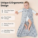 Baby Sleep Sack 18-24 Months 3 Pack 100% Cotton Lightweight 0.5 TOG Wearable Blanket Baby Sleep Bag with 2-Way Zipper for Newborn Infant White Gray Blue Space by TinyTreasures Baby Boutique