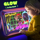 Magic LED Drawing Board for Kids, Girls Toys Age 6-8, Light Up Tracing Pad with 9 Double-Sided Cards, 6 Washable Markers, Arts & Crafts Kits Learning Toy Glow Up Doodle Board Christmas Birthday Gifts by TinyTreasures Baby Boutique