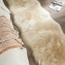 AMTOVO Faux Sheepskin Rug, Beige Ultra Soft Fluffy Shag Area Rug, 2 x 6 ft Faux Fur Rug for Bedroom Sofa Throw Cushion Room Decor, Sheepskin by CozyNest Decor