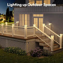 NIORSUN Solar Post Cap Lights Outdoor, 2 Modes LED, Deck Fence Post Solar Lights for 3.5x3.5 4x4 5x5 Post Caps Patio Garden Decoration, Solar Post Lights Warm White/Cool White Lighting White 12 Pack by GreenHaven Gardens