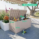 180 Gallon Outdoor Deck Box,Storage Lockable Waterproof Patio Furniture,Garden Tools,Cushions,Pool Accessories Outside Storage Resin Box(Grey) by GreenHaven Gardens