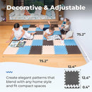 MioTetto Foam Floor Tiles for Kids - Non-Toxic Comfortable Baby Play Mat and Interlocking Foam Tiles, Fits with 74x74 Playpen Mat for Crawling & Development, Soft Play Mat for Babies 6-12 Months by TinyTreasures Baby Boutique