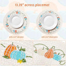 Whaline 4Pcs Round Fall Placemats Pumpkin Embroidered Place Mats Autumn Dinner Table Mats for Home Harvest Thanksgiving Holiday Party Decor by CozyNest Decor