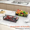ANTOPY 2 Tier Fruit Basket with 2 Banana Hangers, Countertop Fruit Vegetable Basket Bowl for Kitchen Counter Metal Mesh Basket Fruits Stand Produce Holder Organizer for Onion Potato Bread Snack Veggie by CozyNest Decor