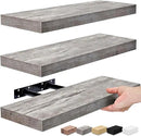 Sorbus Floating Shelves for Wall, Bathroom Shelves Wall Mounted for Kitchen, Bedroom, Bathroom Storage Over Toilet, Hanging Book Shelf for Wall Home Decor Living Room (Gray, 3 Pack) by CozyNest Decor