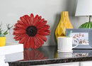 NAT & Jules Gerbera Daisy Flower Shaped Dimensional Indoor Outdoor 12 inch Cast Resin Decorative Garden Stepping Stone, Patio, Walkway Sculpture Yard Art, Red by CozyNest Decor