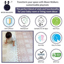 MOON WALKERS Stylish Boho Baby Play Mats for Floor,(6x6ft) Play Mat for Babies and Toddlers, Non-Toxic, Soft, Thick, Tummy Time Mat for Crawling (Extra Large 9 Tiles, Ivory Aztec) by TinyTreasures Baby Boutique