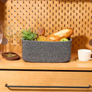 Small Storage Baskets for Organizing | Closet Organizer Bins | Shelf Toy Basket | Woven Rope Baskets | Cube Decorative Box | Shallow Basket | 13x8.5x5.1” | 4 Packs Dark Gray by GreenHaven Gardens