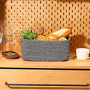 Small Storage Baskets for Organizing | Closet Organizer Bins | Shelf Toy Basket | Woven Rope Baskets | Cube Decorative Box | Shallow Basket | 13x8.5x5.1” | 3 Packs Dark Gray by CozyNest Decor
