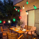 C7 Christmas String Lights, 25Ft Outdoor Decorations With 27 LED Red White and Green Shatterproof Bulbs, Hanging Patio Lights for Tree Backyard Holiday Party Decor by GreenHaven Gardens