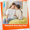 Hobestluk 4.5FT Bean Bag Chair Giant Bean Bag Chair with Filler Included Adult Bean Bag Chairs with Removable Cover for Bedroom Living Room - (Jumbo, Yellow) by CozyNest Decor