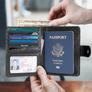 Polare Luxury RFID Blocking Leather Passport Holder Travel Wallet For Men and Women (Black(Snap Version)) by TinyTreasures Baby Boutique
