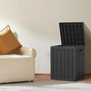 28 Gallon Double-Wall Resin Deck Box - Lockable Waterproof Outdoor Storage Box, 151lbs Capacity & Doubles as Seating for Patio Furniture - Garden Tools, Pool Accessories (Black) by CozyNest Decor