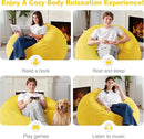 Homguava 3.5FT Bean Bag Chair: Teardrop Bean Bags with Memory Foam Filled, Compact Beanbag Chairs Soft Sofa with Corduroy Cover (Yellow) by TinyTreasures Baby Boutique
