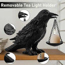 Gothic Home Decor Fake Crow Light Holder Halloween Decorations Indoor Raven Lamp Tealight Candle Holder Resin Statue Black by CozyNest Decor
