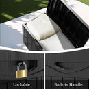 50 Gallon Outdoor Storage Box Waterproof Lockable Resin Deck Box Large, Patio Storage Bin for Pool Accessories Cushion Furniture, Garden Tools, UV-Resistant Outside Delivery Black by CozyNest Decor
