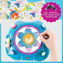 Spin Art Machine Variable Speed, Battery Operated Spinner - Paint Spinner with Splatter Guard, Washable Paint, Spin Art Kit, Stem Toys, Arts and Crafts by TinyTreasures Baby Boutique