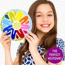 Creative Roots Mosaic Flower Garden Stepping Stone Kit, Includes 7-Inch Ceramic Stone & 6 Vibrant Paints, DIY Stepping Stone Kit for Kids Ages 6+ by TinyTreasures Baby Boutique