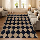 Lahome Checkered Easy Jute Outdoor Rug, 5x7 Area Rugs for Living Room Nature Large Dining Room Carpet, Farmhouse Outdoor Patio Non Slip Diamond Carpet for Home Office Bedroom Backyard Deck by CozyNest Decor