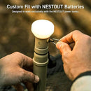ELECOM NESTOUT Outdoor Camping LED Lantern w/ Mini Tripod, Dimmable USB Powered Soft LED Light, IP44 Water Dust Resistant, 10-350 Lumen, Portable Lamp for NESTOUT Power Bank, Beige (LAMP-1) by CozyNest Decor