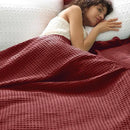 PHF Ultra Soft Waffle Weave Blanket King Size 104"x 90"- Washed Lightweight Breathable Cozy Woven Blanket for Bed - Aesthetic Decor for Couch Bedding Sofa Home Car - Wine by CozyNest Decor