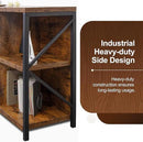 8 Cube Storage Organizer Bookshelf, Industrial Horizontal Bookcase, Accent Cubby Shelf, Media Console Table for Living Room, Home and Office, 63 Inches, Rustic Brown by CozyNest Decor
