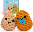 Crochetta Crochet Kit for Beginners, Learn to Crochet Kits for Adults Kids, Jumbo Potato Couple, Includes Yarn, Hooks, Stuffing, Pattern, Video Tutorials by TinyTreasures Baby Boutique
