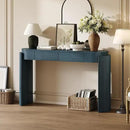 55" Sofa Table with Oval Top and 2 Drawers, Entryway Console Table with Fluted Design for Hallway,Foyer,Entry and Living Room (Fully Assembled-Navy) by CozyNest Decor