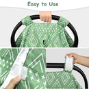 TANOFAR Baby Carseat Canopy, Peekaboo Opening Car Seat Canopy for Babies, Soft and Breathable Infant Carrier Canopy, Multi-use Baby Carrier, Stroller, Nursing Cover, Minky Blanket, Green by TinyTreasures Baby Boutique