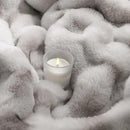 Touchat Luxury 1000GSM Faux Rabbit Fur Throw Blanket, Super Heavy Warm Cozy Grey Blankets for Couch Bed Sofa, Ruched Plush Fuzzy Elegant Soft Reversible Mink Blanket for Living Room Bedroom by CozyNest Decor