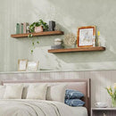 HOOBRO Floating Shelves for Wall, Wall Mounted Shelf Set of 2, 47.2" Hanging Shelf with Invisible Brackets, for Wall Bathroom, Bedroom, Toilet, Kitchen, Living Room, Office, Rustic Brown BF120BJP201 by CozyNest Decor