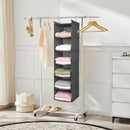 MAX Houser 6 Tier Shelf Hanging Closet Organizer, Closet Hanging Shelf with 2 Sturdy Hooks for Storage, Foldable (Grey) by CozyNest Decor